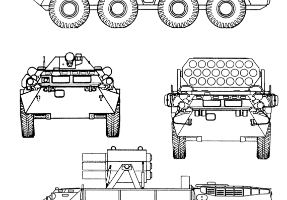 Танк BTR-80 - чертежи, габариты, рисунки