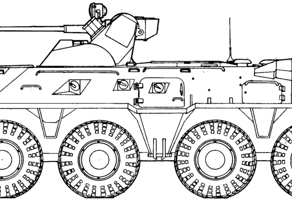Танк BTR-80A - чертежи, габариты, рисунки