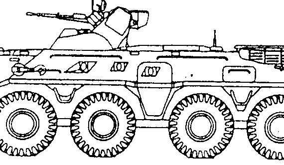Танк BTR-80C - чертежи, габариты, рисунки