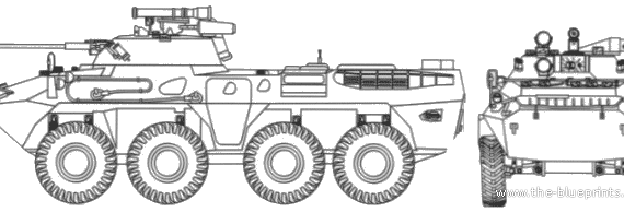 Танк BTR-90 - чертежи, габариты, рисунки