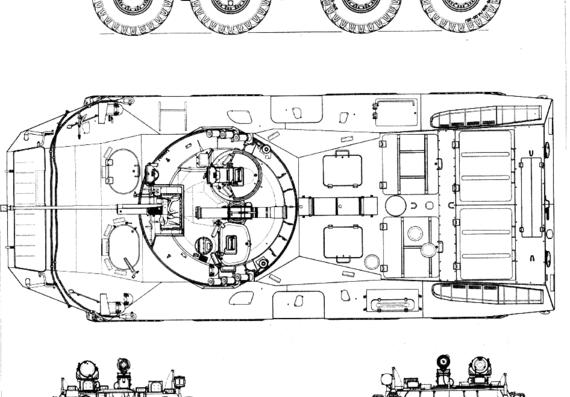 Танк BTR-90 GAZ-5923 - чертежи, габариты, рисунки