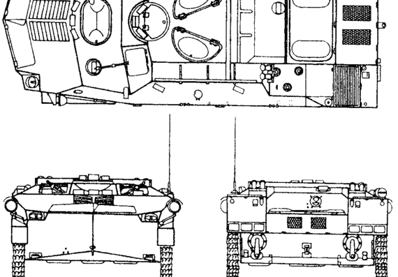 Tank BTR-D - drawings, dimensions, figures