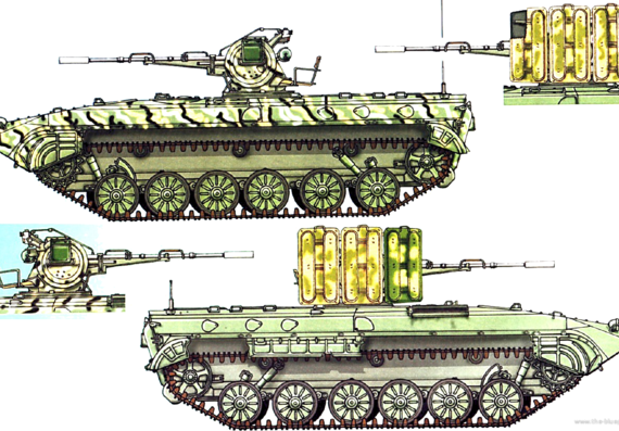 Танк BVP-1 ZU-23 - чертежи, габариты, рисунки