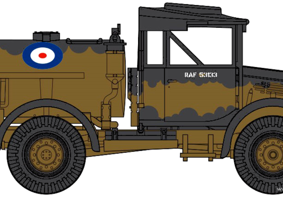Танк Bedford MWC Water Carrier - чертежи, габариты, рисунки