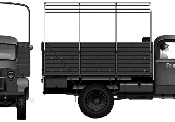 Bedford OXD 1.5-ton 4x2 tank (1942) - drawings, dimensions, figures