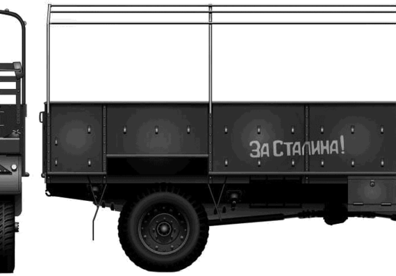 Bedford QLD 3-ton 4x4 tank (1942) - drawings, dimensions, pictures