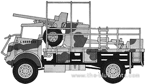 Bedford QL Truck + 6 Pdr. Gun - drawings, dimensions, figures