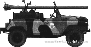 Tank Beijing BJ212A + 105mm Type 75 Recoilless Rifle - drawings, dimensions, figures