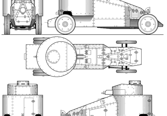 Tank Benz-Mgebrov Armoured Car 1916 - drawings, dimensions, pictures