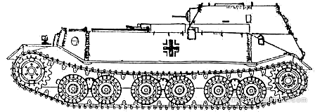 Танк Bergepanzer Tiger - чертежи, габариты, рисунки