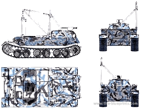 Tank Bergepanzer Tiger (P) - drawings, dimensions, figures
