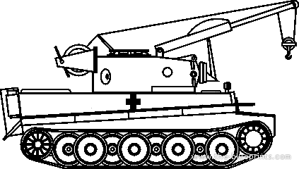 Bergetiger ARV tank - drawings, dimensions, figures