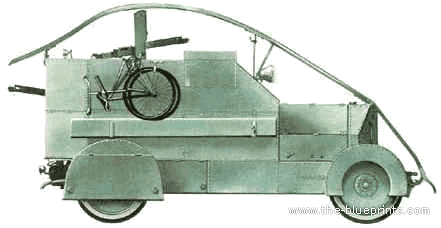 Танк Bianchi Armored Car (1914) - чертежи, габариты, рисунки