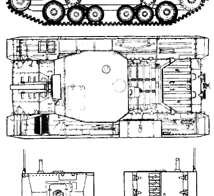 Tank Bishop I SPG - drawings, dimensions, figures