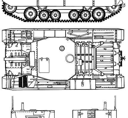 Танк Bishop Mk.I 25pdr SPG - чертежи, габариты, рисунки