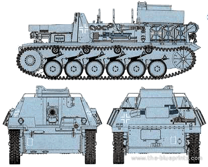 Tank Bison II 15cm s. IG 33 - drawings, dimensions, figures