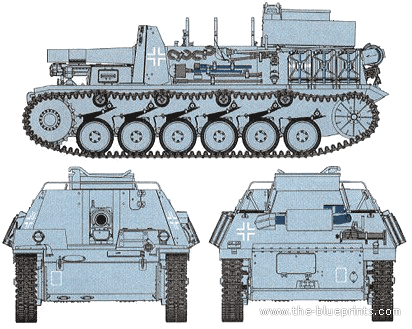 Tank Bison II 15cm s. IG 33 (Sfl.) auf Pz.Kpfw.II - drawings, dimensions, figures