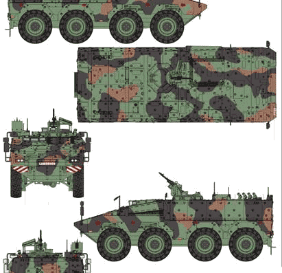 Boxer MRAV tank - drawings, dimensions, figures