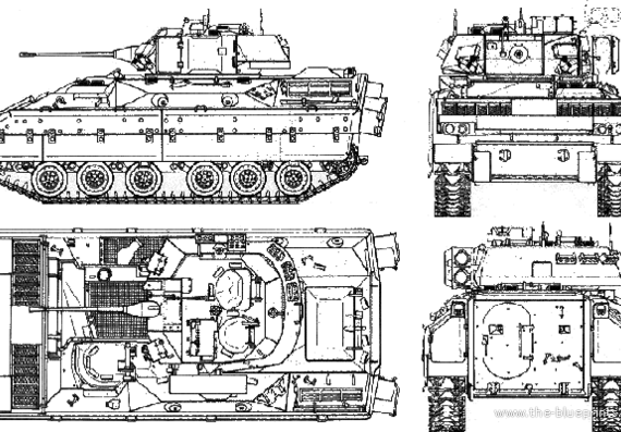 Танк Bradley M2 IFV - чертежи, габариты, рисунки