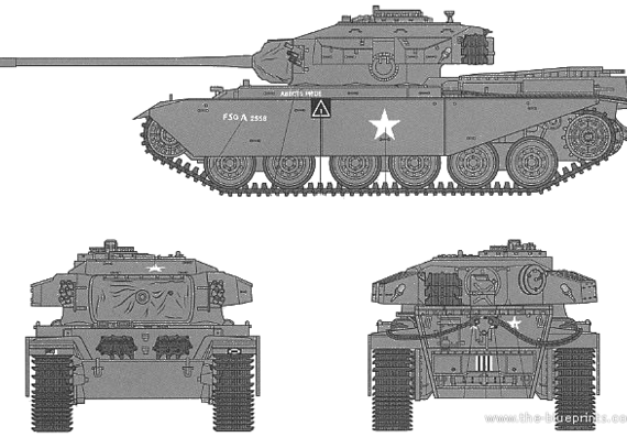 Танк British Army Centurion Mk.3 - чертежи, габариты, рисунки