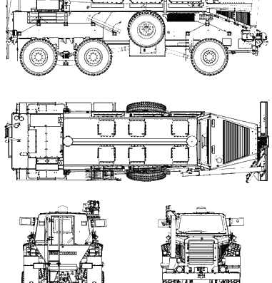 Buffalo 6X6 MPCN tank - drawings, dimensions, figures