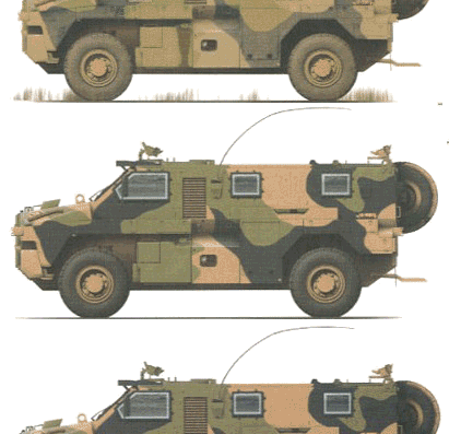 Танк Bushmaster AFV - чертежи, габариты, рисунки