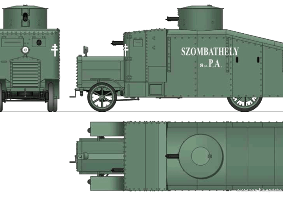 Bussing-Frosst Armoured Car (1919) - drawings, dimensions, pictures