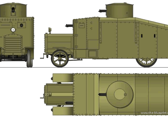 Bussing-Frosst Armoured Car (1927) - drawings, dimensions, pictures