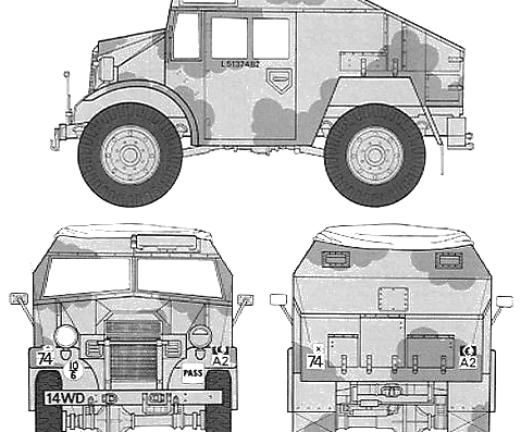 Tank CMP Ford FGT Quad Gun Tractor - drawings, dimensions, pictures