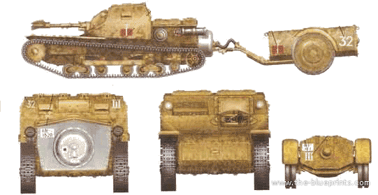 Tank CV-35 Lanciaflamme - drawings, dimensions, figures