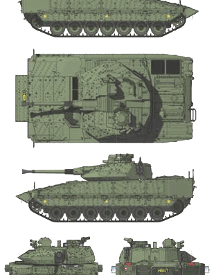 Танк CV-90-40C IFV - чертежи, габариты, рисунки