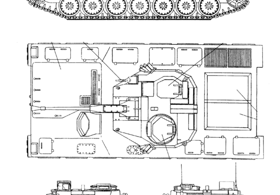 Танк CV-90 - чертежи, габариты, рисунки