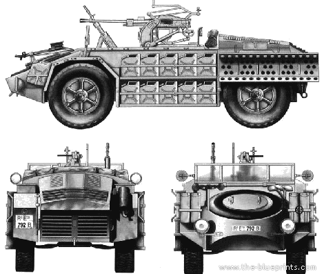 Camionetta AS 42 Sahariana tank - drawings, dimensions, pictures