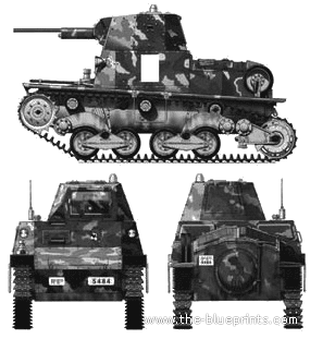 Танк Carro Armato L6-40 - чертежи, габариты, рисунки