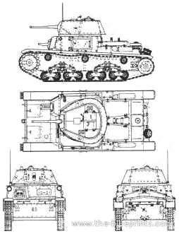 Танк Carro Armato M13-40 - чертежи, габариты, рисунки
