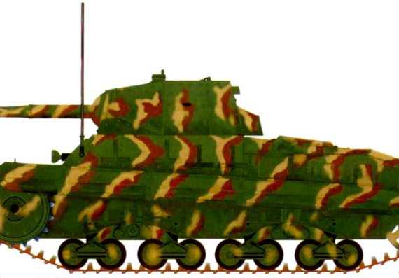 Танк Carro Armato P40 (Panzerkampfwagen P40 737) (1944) - чертежи, габариты, рисунки