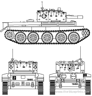 Centaur 95mm CS tank - drawings, dimensions, figures