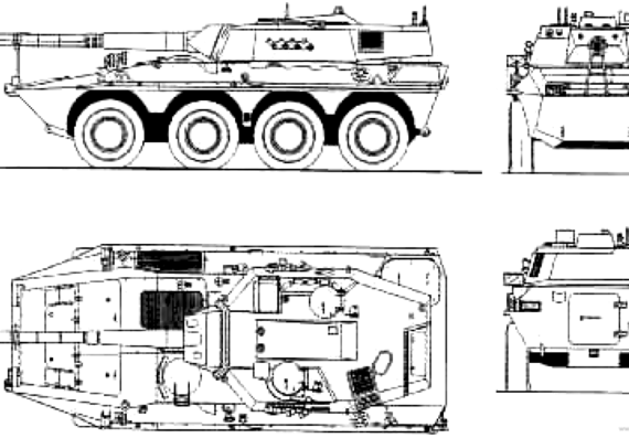 Centauro B1 tank - drawings, dimensions, figures