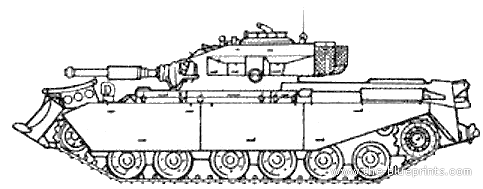 Centurion AVRE tank - drawings, dimensions, figures