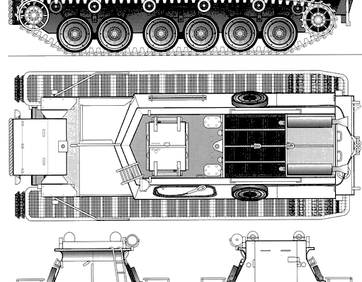 Танк Centurion BARV FV 4018 - чертежи, габариты, рисунки
