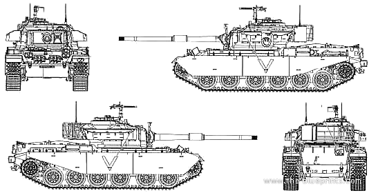 Centurion IDF Shot Kal tank - drawings, dimensions, figures