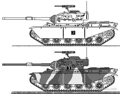 Centurion MBT tank - drawings, dimensions, figures