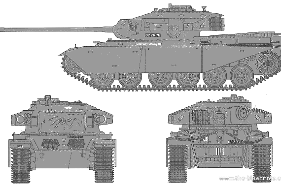 Танк Centurion Mk.3 - чертежи, габариты, рисунки