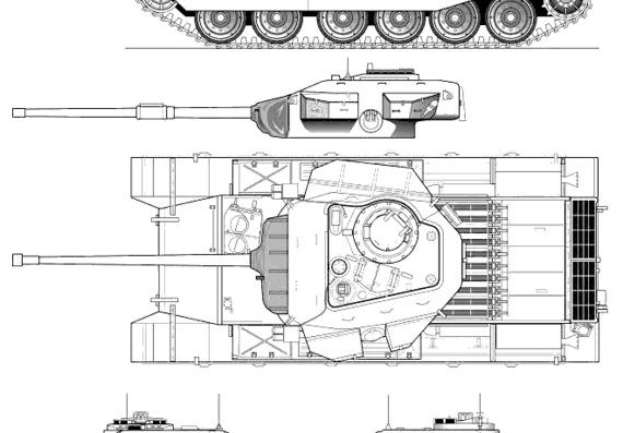 Танк Centurion Mk.3 20pdr - чертежи, габариты, рисунки