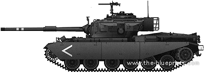 Танк Centurion Mk.5-1 Sho't Kal IDF (1973) - чертежи, габариты, рисунки