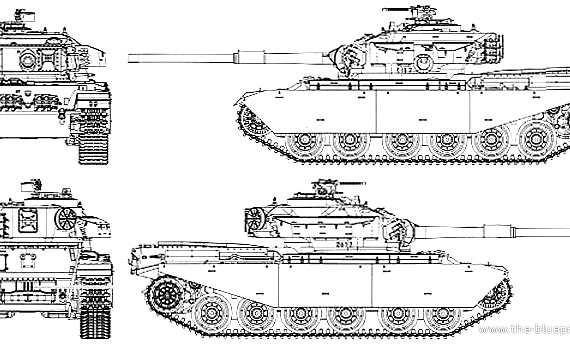 Танк Centurion Mk.5-2 105mm - чертежи, габариты, рисунки