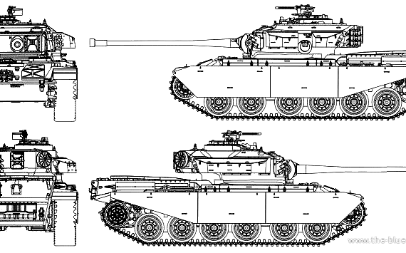 Танк Centurion Mk.5 - чертежи, габариты, рисунки