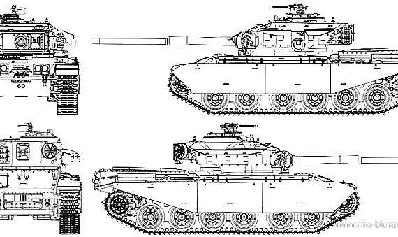Танк Centurion Mk.6 L7 105mm - чертежи, габариты, рисунки
