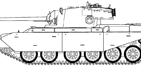 Танк Centurion Mk.I - чертежи, габариты, рисунки
