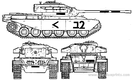 Танк Centurion Mk.III Shot Meteor - чертежи, габариты, рисунки
